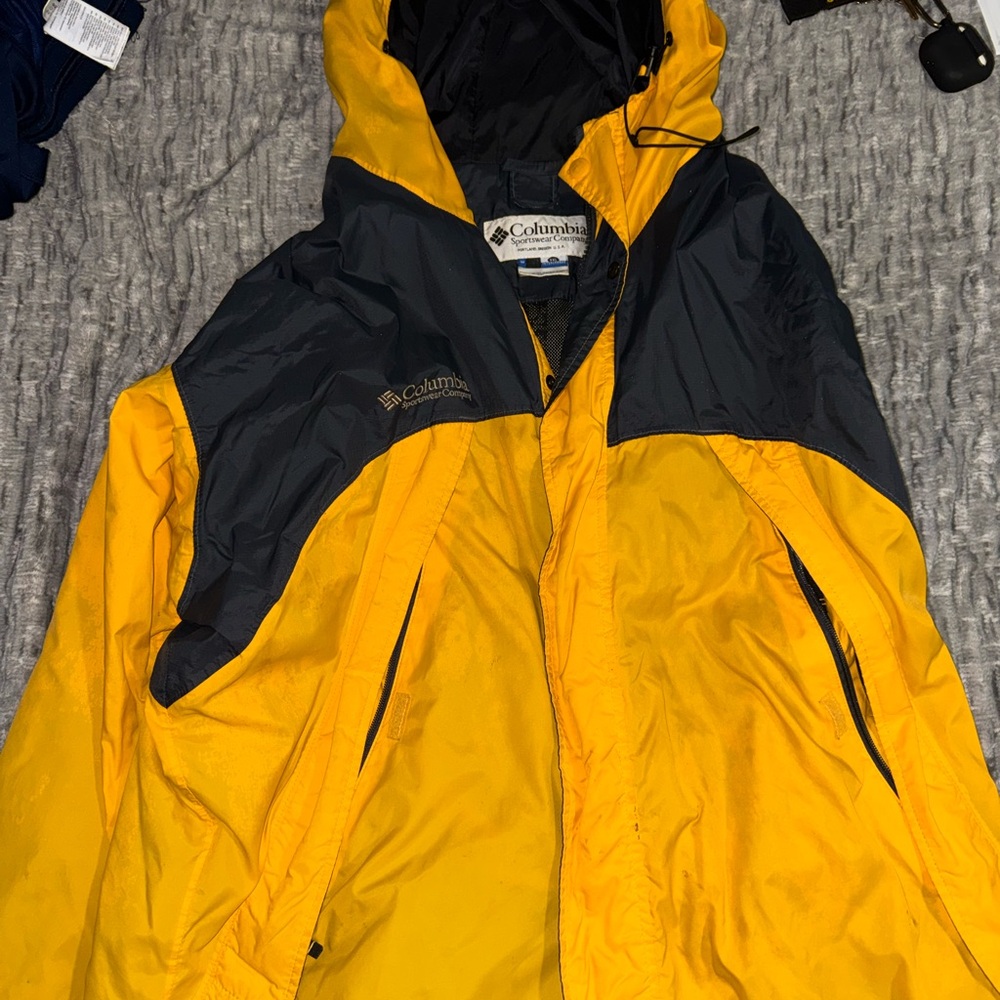 Vintage Columbia Navy and Yellow Outdoor Jacket